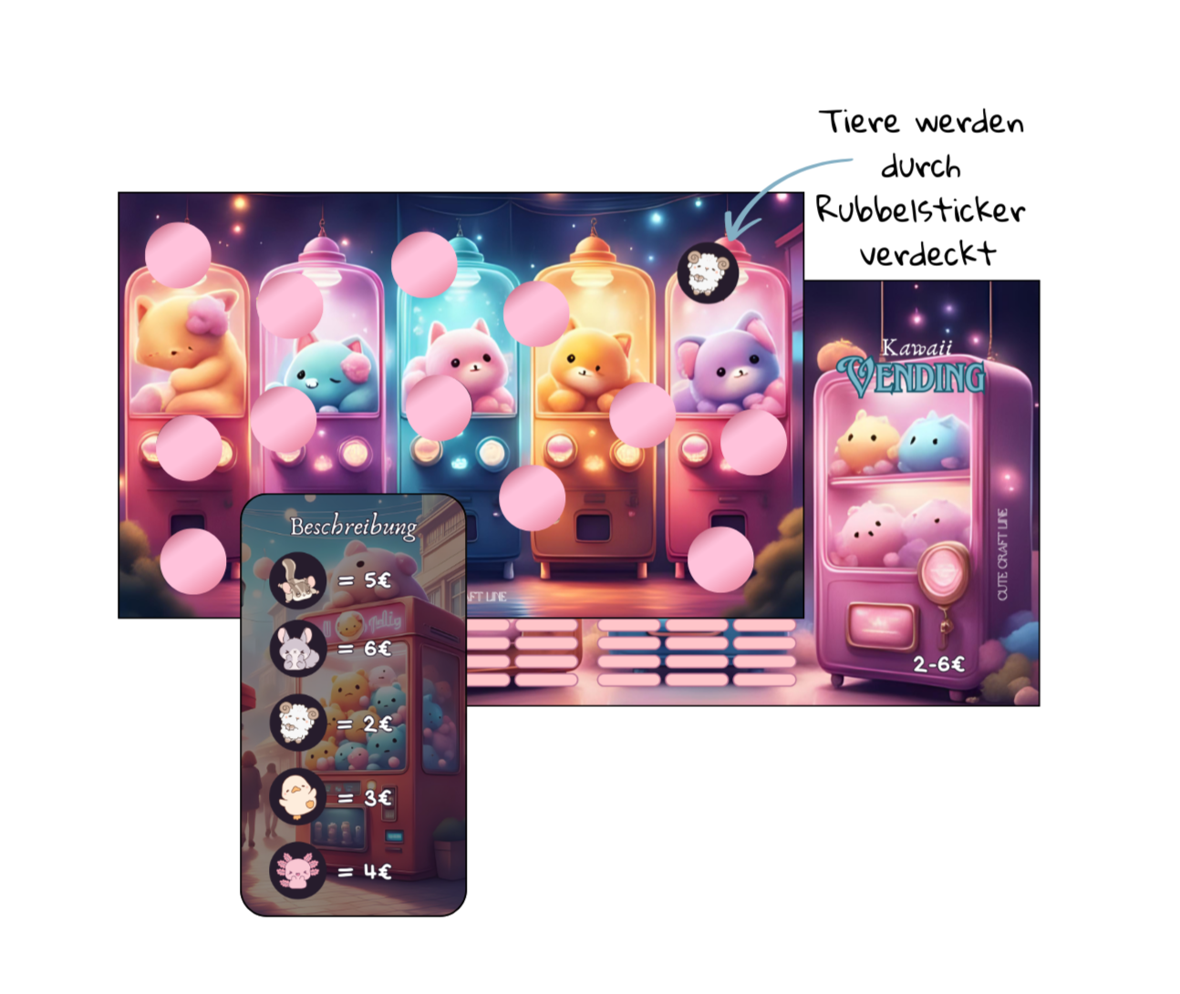 Kawaii Vending 3er Klappkarte