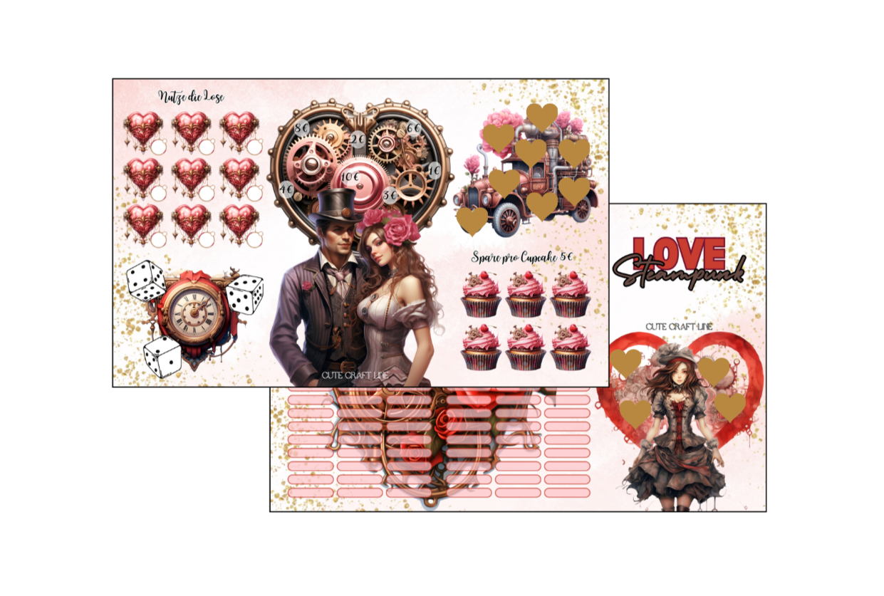 Love Steampunk 3er Klappkarte