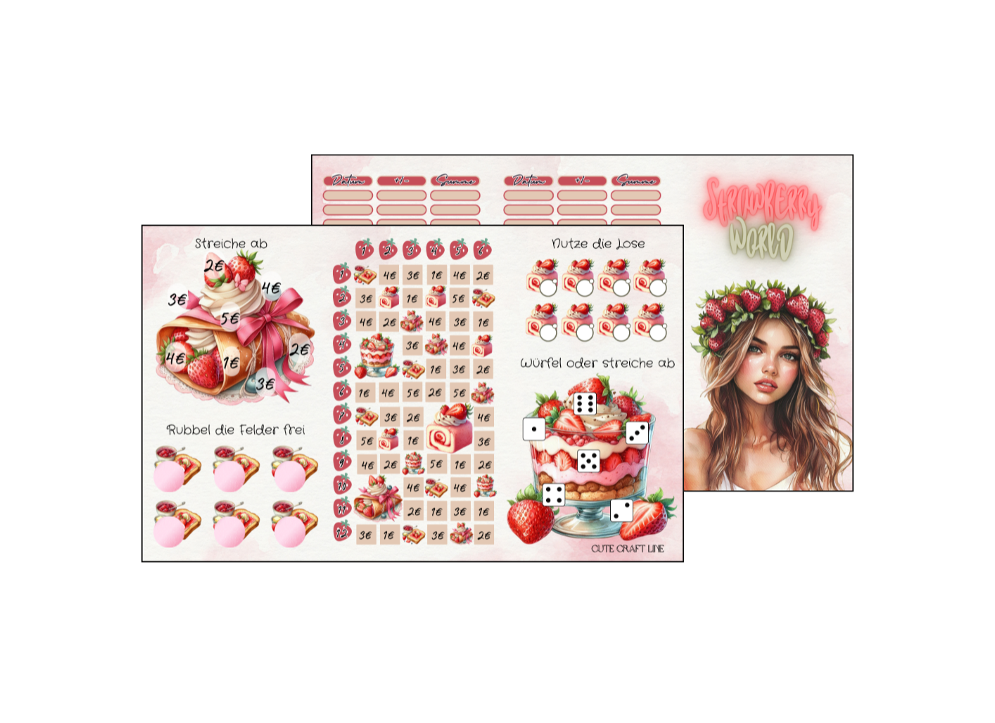 Strawberry World 3er Klappkarte