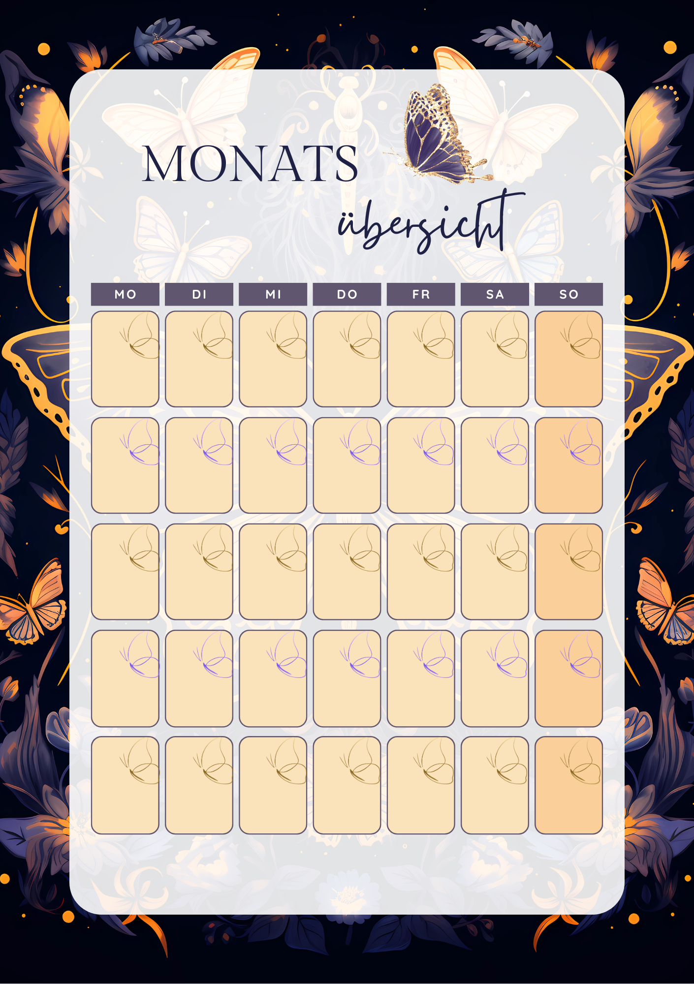 Budget Planer Butterfly mit Spiralbindung