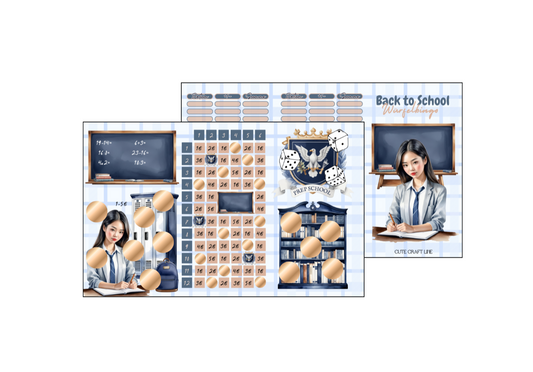 Back to School Würfelbingo 3er Klappkarte