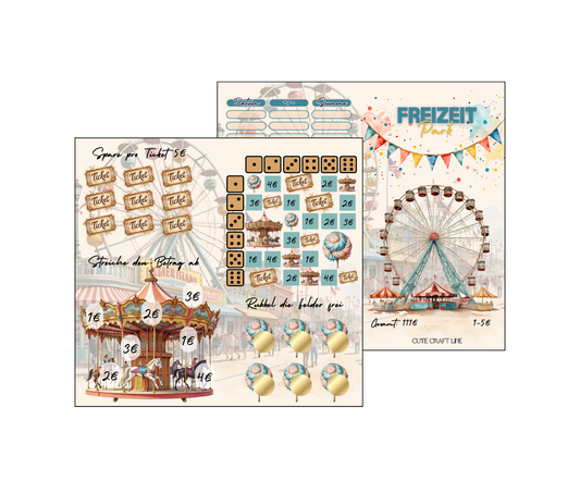 Freizeitpark 2er Klappkarte Würfelbingo