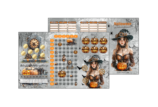Halloween Steampunk Würfelbingo 3er Klappkarte