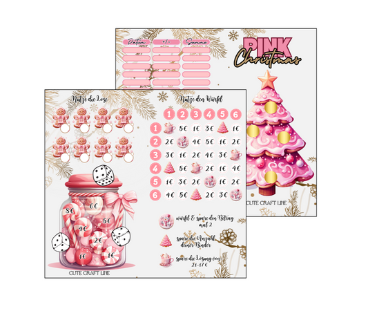 Pink Christmas 2er Klappkarte