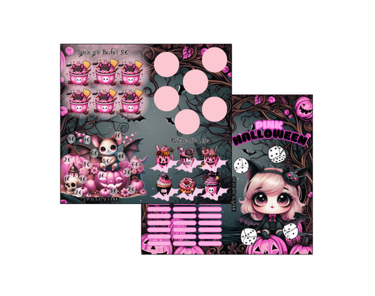 Pink Halloween 2er Klappkarte