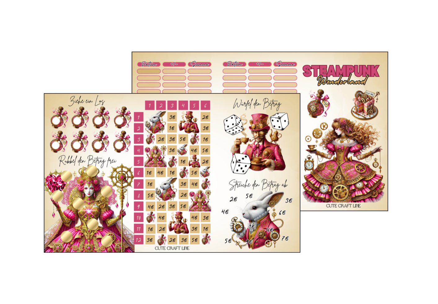 Steampunk Wonderland 3er Klappkarte